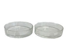 (Lot of 2) PYREX 100mm Heavy Wall Glass Petri Dishes Bottom Only
