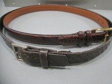 Yves St. Laurent YSL  Ralph Lauren Two 2 Leather Belts Mens Croc Hand Woven S