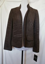 Studio by Liz Claiborne Refined Romance Houndstooth Jacket Women's 12 Brown