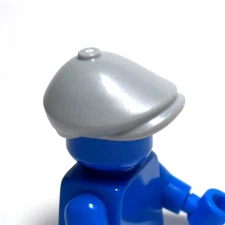 Lego - Minifigure Headgear - Grey, Paperboy Newsboy, Hat Cap
