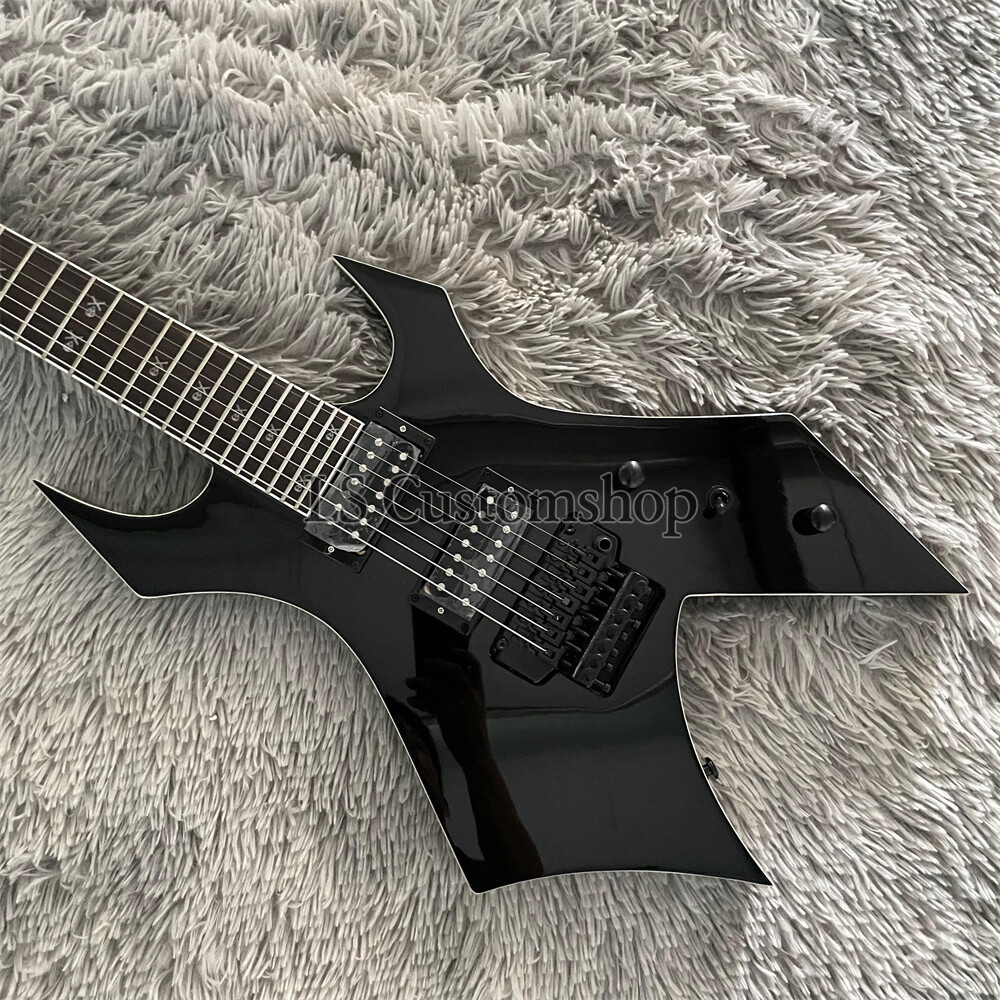 Black 7 String BC Warlock Extreme Widow Electric Guitar FR Tremolo