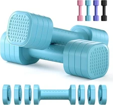 Adjustable Dumbbell Set of 2, 4 in 1 Free Weights Dumbbells Set for Women, Hand