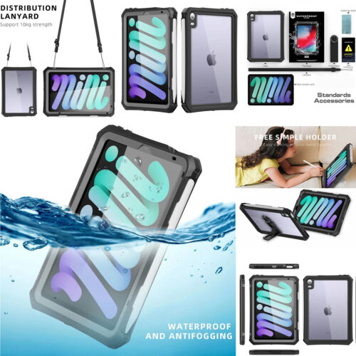 Fashion IP68 Waterproof Diving Full Body Case Cover For iPad Mini 6/Mini 5/mini4 - Picture 1 of 20