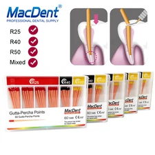 MacDent Dental Files Gutta Percha Points Absorbent Paper Tips R25 R40 R50