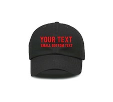 Custom Personalized Embroidered Text on Dad Hat Cap Folded Brim Baseball Hat 601