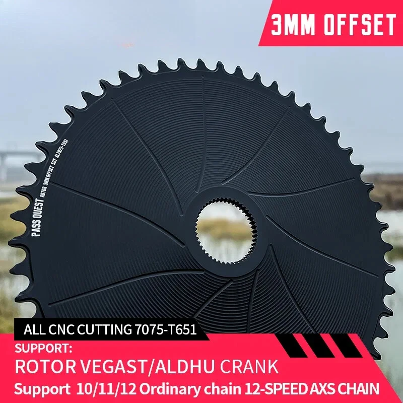 Corrente de montagem direta 3mm offest 42-54T roda dentada manivelas de bicicleta de estrada - Imagem 2 de 4