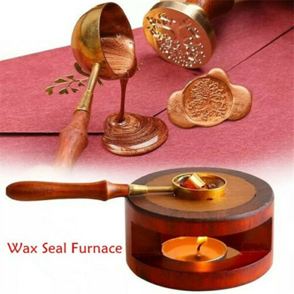 DIY Vintage Stamp Wax Seal Beads Sticks Warmer Wax Sticks Melting Glue  Furnace/Spoon Tool Stove Pot For Wax Seal Stamp Candle