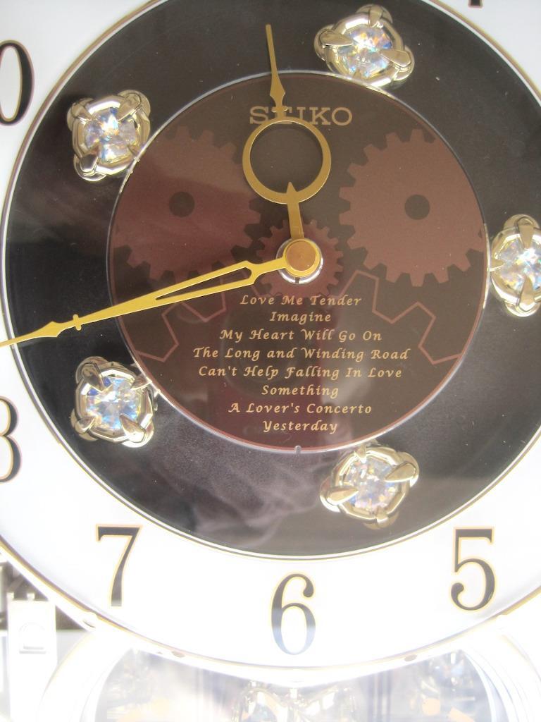 Seiko Wall Clock Melody in Motion 8 songs Beatles Elvis More Swarovski Crystals eBay