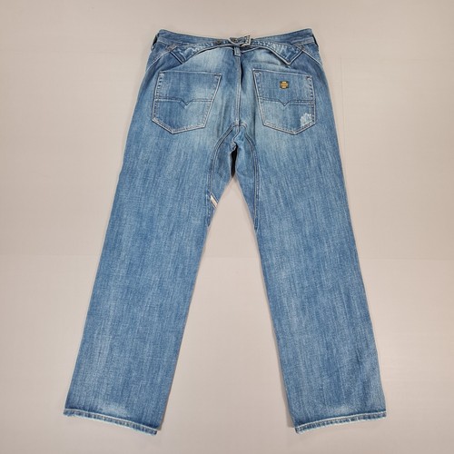 DIESEL Baggy Jeans Mens Blue W34 L32 Pheyo Loose Back Cinch Y2K Skater 0088K - Picture 11 of 14