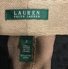 Ralph Lauren VTG Pants Women Beige Textured Skinny Ankle Pants High Rise Sz 8/M