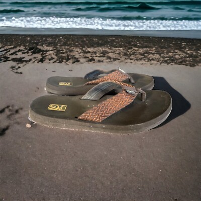 Teva Sandals Men's Flip Flop Brown Beige Pattern Size Teva 90s