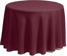 Gee Di Moda 120" Round Burgundy Tablecloth for 60-96" Tables