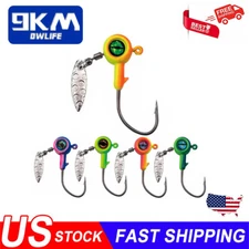 25Pcs Jig Head Hooks with Spinner - Underspin Crappie Fishing Hooks Willow Blade