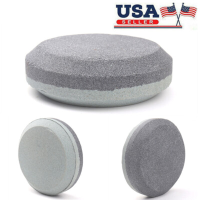 Round 2 Grit Sharpening Stone Axe Blade Edge Sharpener Bushcraft Puck Hand Tool
