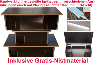 Igelhaus Igelhütte Igelhotel Labyrintheingang Rattenklappe Holzwolle winterfest
