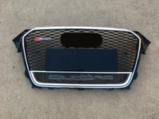 For Audi A4 B8.5 Honeycomb Front Black Mesh Grill Quattro 2014 2016 Style S4 RS4