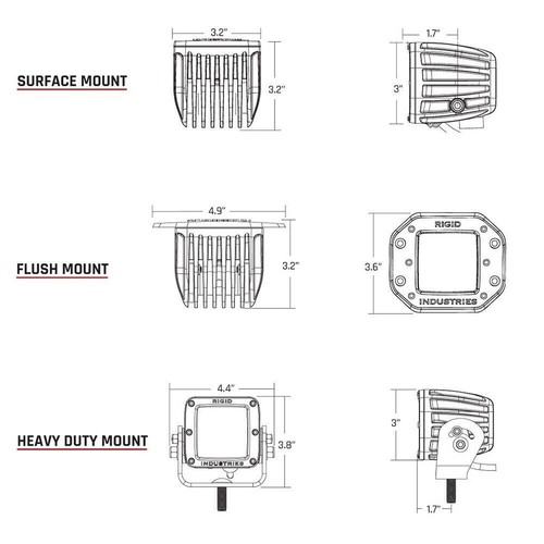 RIGID INDUSTRIES D-SERIES PRO FLUSH MOUNT - SPOT LED - MIDNIGHT EDITION - PAIR - - Picture 17 of 24