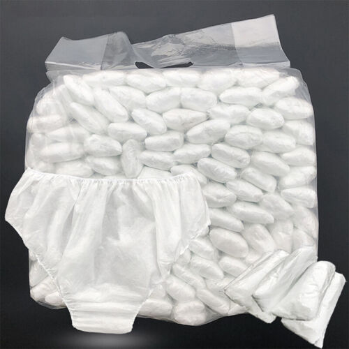 10x Disposable Underpants White Double Woven Paper Briefs  Unisex Underwear .KX - Afbeelding 1 van 5