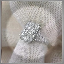 Radiant Cut 4.50 Ct 14k White Gold Lab Grown Diamond/CVD Women's Engagement Ring