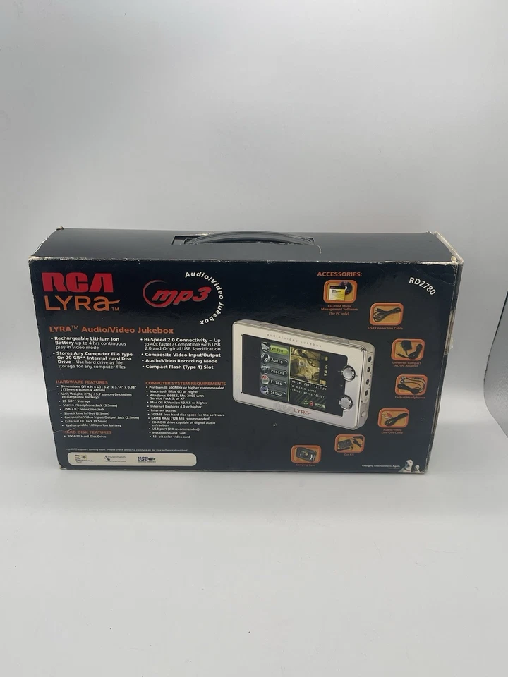 RCA RD2780 20GB Lyra Personal Digital Multi-Media Player A/V Jukebox NEW SEALED - Image 3 of 3