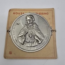 Sacred Heart of Jesus House Blessing Wall Hanging Medallion Vintage