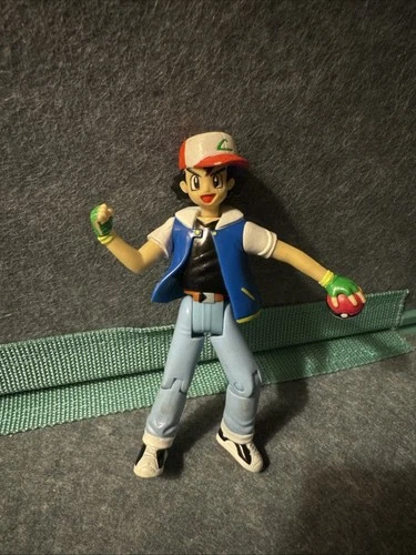 Pokemon Ash Ketchum Action Figure 2000 Vintage Nintendo Hasbro Great Condition