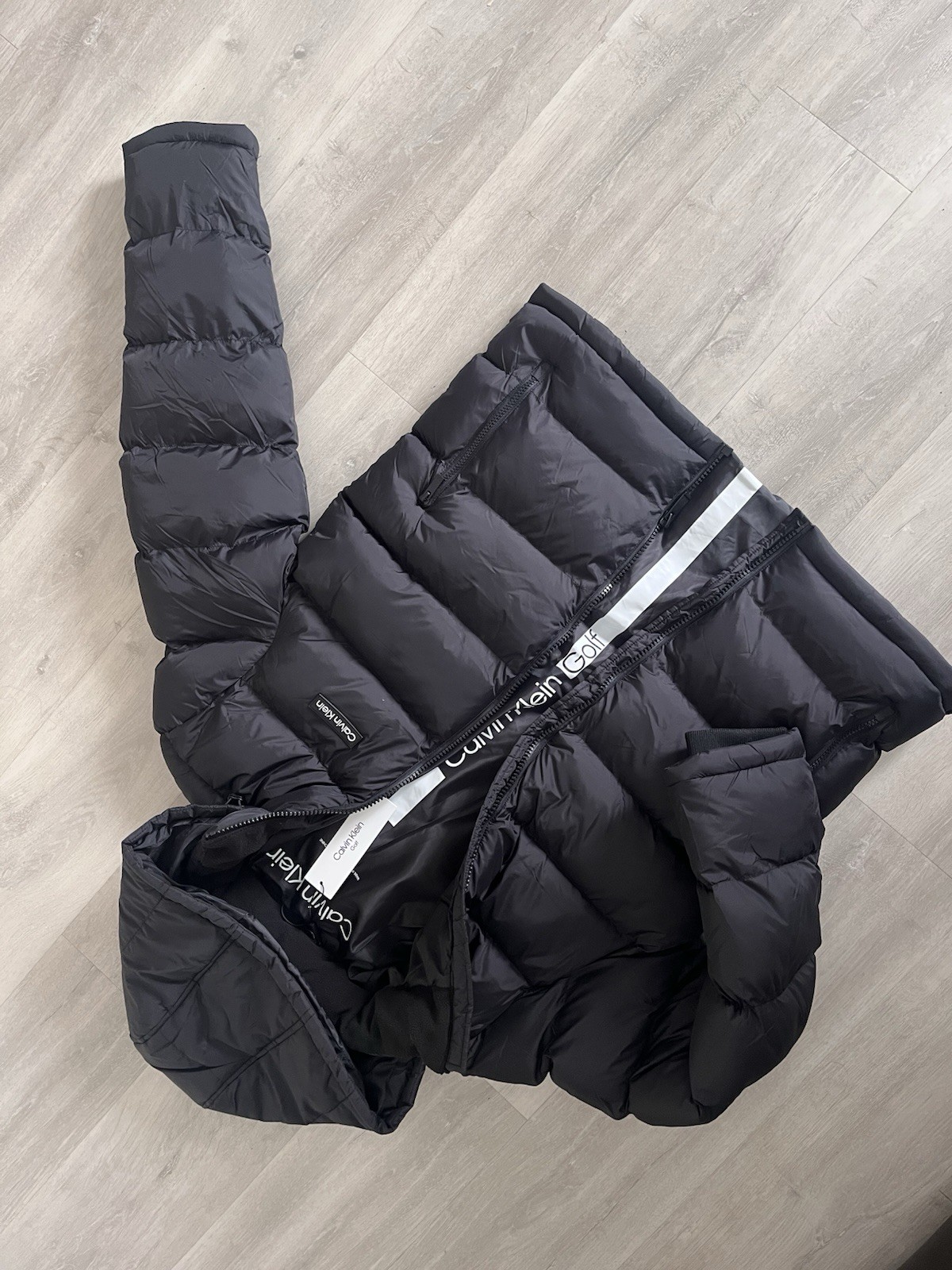 Black Calvin Klein Golf Hooded Jacket Men's  Size Medium NWT image 10