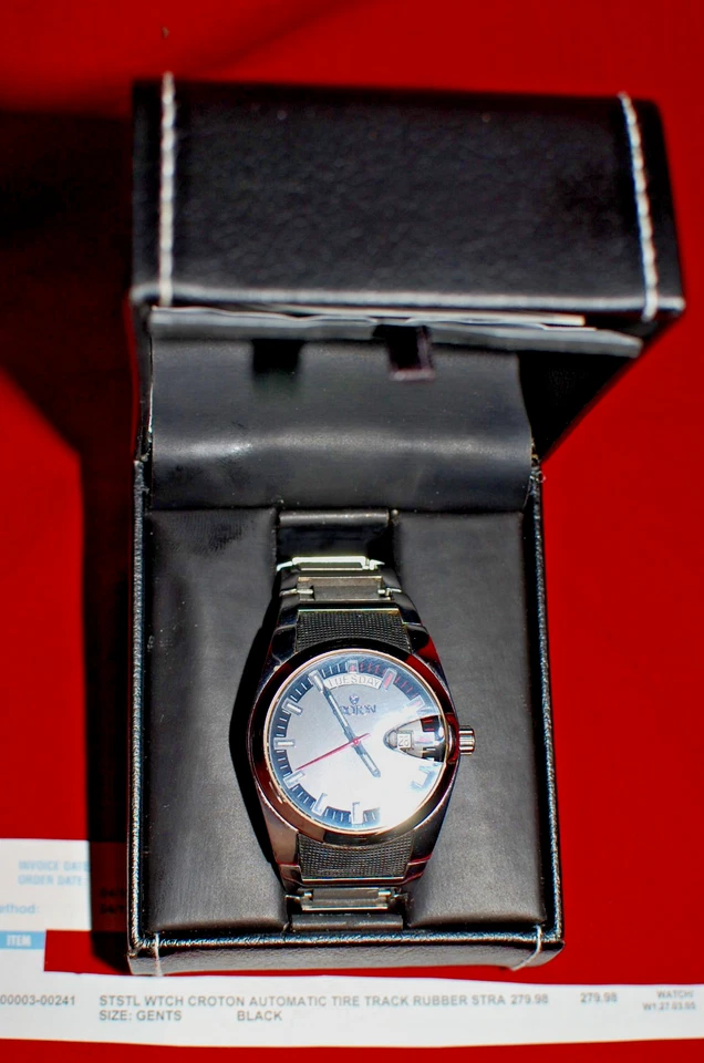 Croton Men's Stainless Bracelet Watch Swiss Automatic 10ATM Day Date Time 330ft - Image 3 of 4