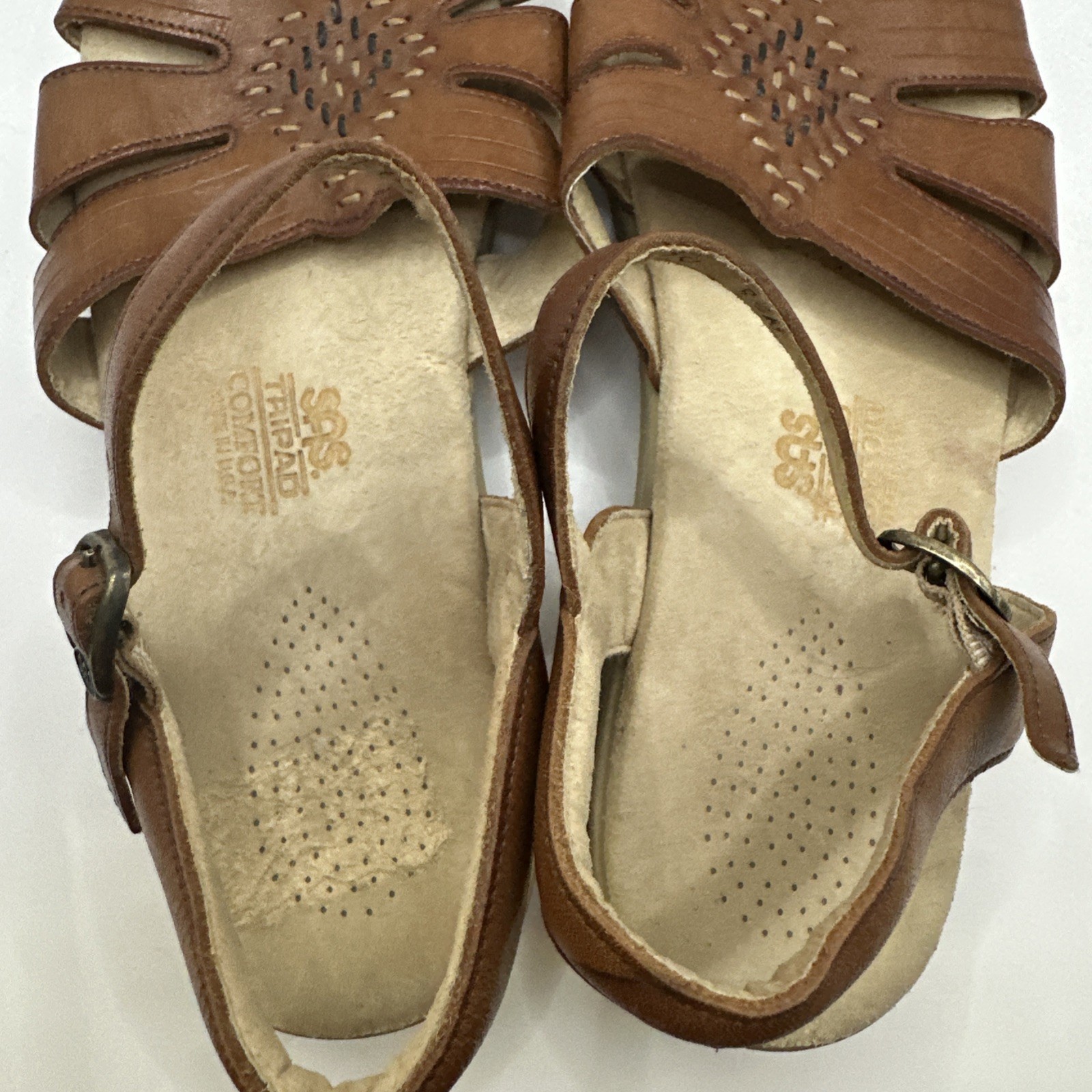 SAS Women's Antique Tan Huarache Leather Sandals Tripad Comfort US 8.5