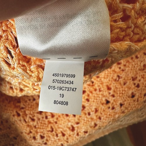 Chico’s Open Weave Knit Cotton Pullover Sweater Peach Sz Large Beachy Coastal - Picture 8 of 10