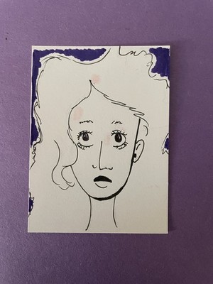 Gaze of the Indigo Lady  (Original Art Card) by Chunkibeezstudio