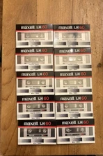 10 PC LOT  Maxell Cassettes LN 60 Low Noise Sealed Packages Lot Set New