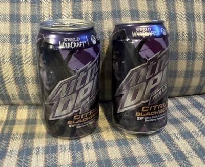 TWO (2) 12 oz. Can MTN Dew Game Fuel Citrus Blackberry World of Warcraft NEW CAN