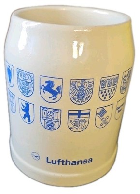 1970 Vintage Lufthansa Airlines Stoneware German 0.3 Liter Beer Stein