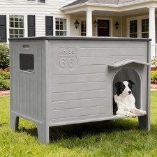 Dog House Outdoor Weatherpoof Plastic Large Dogs Houses Indoor Pet Dog Shelter