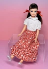 1968 Mattel Barbie Early Japan Skipper Doll Brunette  with Flower Power Outfit