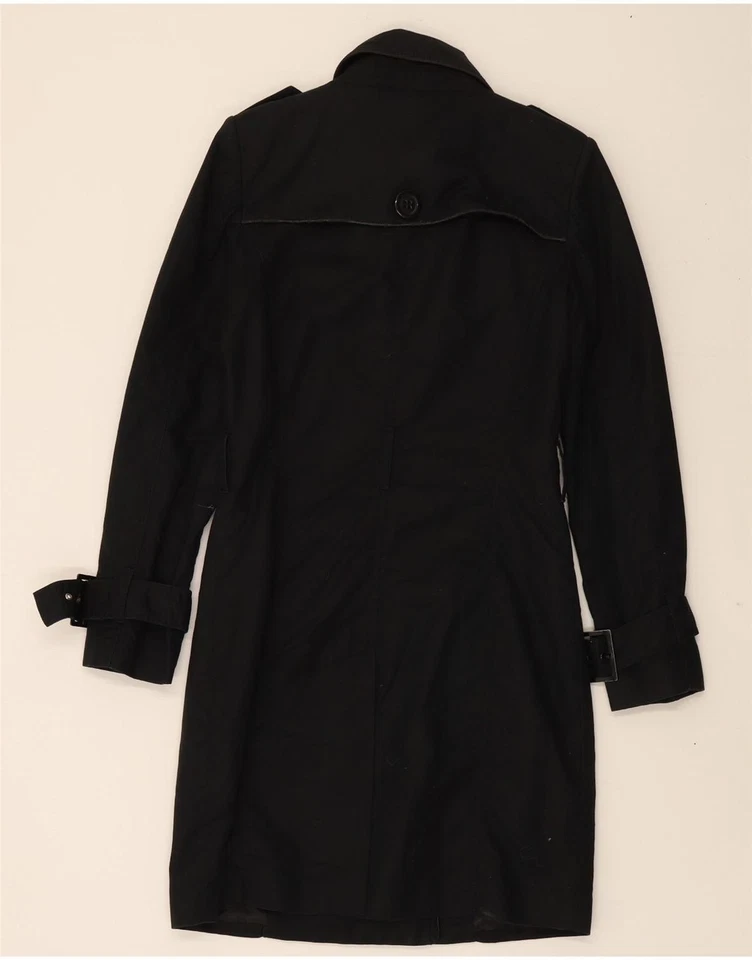 Trench coat feminino OASIS Reino Unido 10 pequeno algodão preto BN01 - Imagem 2 de 3