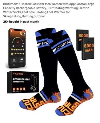Rechargeable Heated Socks for Men Women