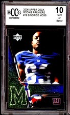 Sinorice Moss Rookie Card 2006 Upper Deck Rookie Premiere #19 BGS BCCG 10. rookie card picture