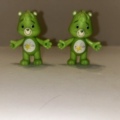 2x NEW OOPSY BEAR POSEABLE Figure CARE BEARS Cake Topper TCFC Green Plastic 3 