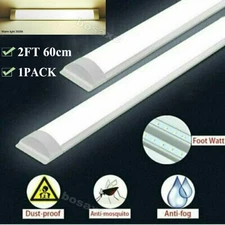 LED Batten Tube Light Shop Light 2FT Workbench Garage Ceiling Lamp Fixture 3000k