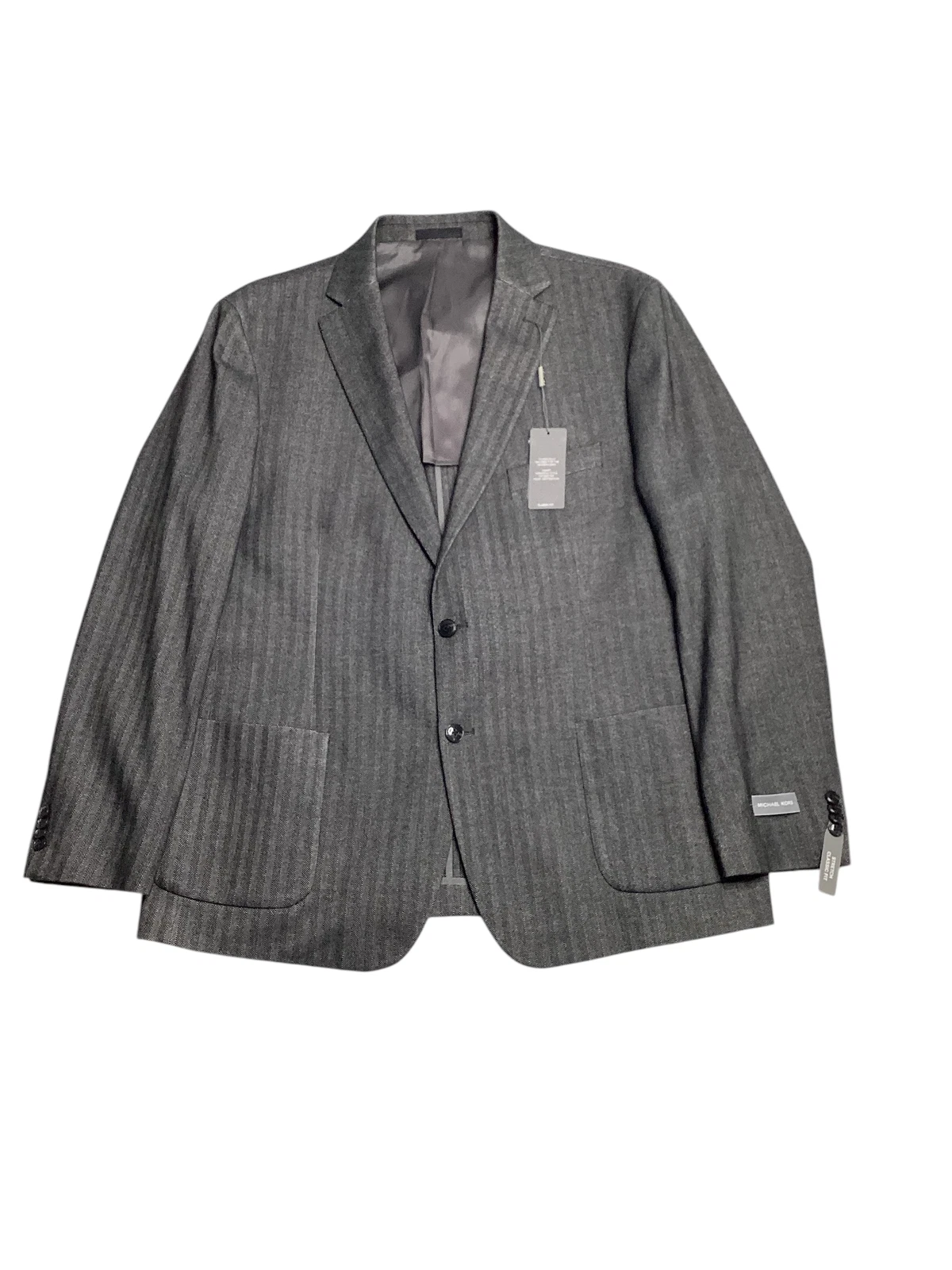 Blazer cappotto sportivo Michael Kors uomo vestibilità classica 46 L grigio spina di pesce