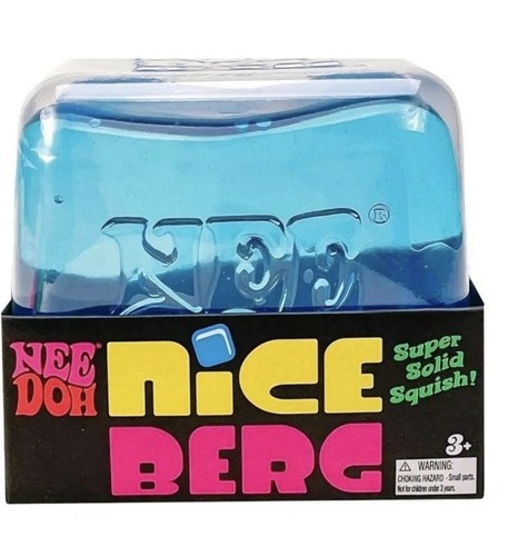NeeDoh Nice Berg Blue XL Giant Nee Doh Niceberg Solid Squish Cube Ice Block