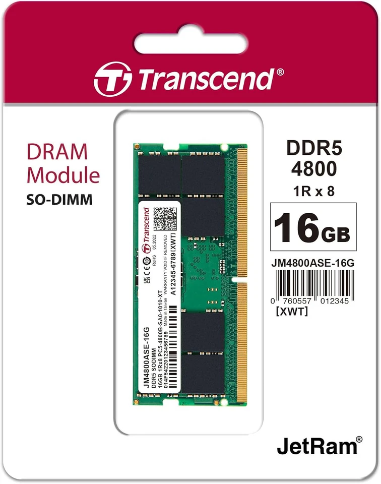 SO-DIMM Modulo Di Memoria 16GB DDR5 4800Mhz - JM4800ASE-16G - Immagine 2 di 4
