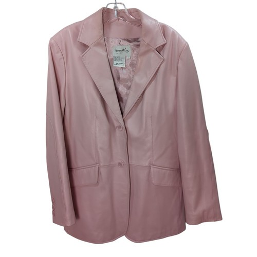 Pamela McCoy Blush Baby Rosa Leder Blazer Jacke Gr. Large Lk Neu! - Bild 4 von 8