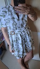 Zara Women's Short Floral Broderie Dress Size Medium (12-14) BNWT