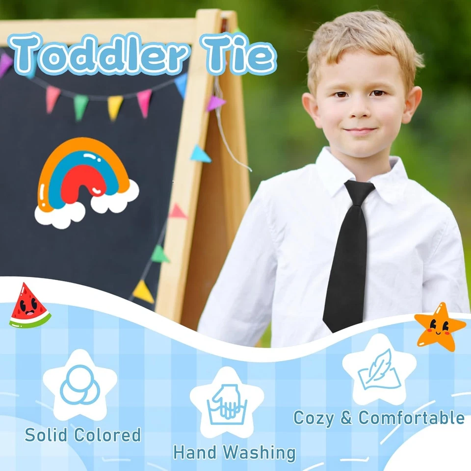 Corbata ajustable con clip pre-atada niños para bodas, uniformes escolares Foto 2 de 4