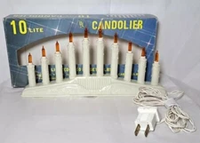 Vintage Christmas Candolier Midget Light Candle 10 Lites 1982 Holiday Decor