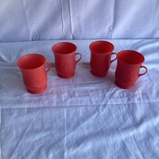 Set of 4 Vintage Red Kool Aid Cups Plastic KoolAid Man - Oh Yeah 80s!