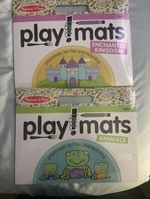 Lot Of 2 Melissa  Doug Play  Mats. Enchanted Kingdom/Animals. Placemat Educate